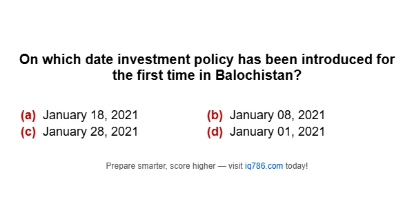 On which date investment policy has been introduced for the first time in Balochistan?