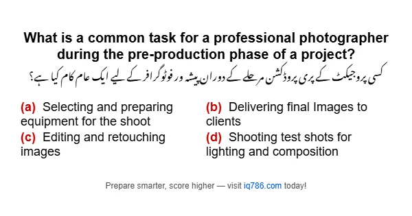 What is a common task for a professional photographer during the pre-production phase of a project?