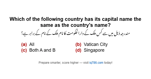 Which of the following country has its capital name the same as the country's name?