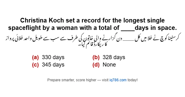 Christina Koch set a record for the longest single spaceflight by a woman with a total of ____days in space.