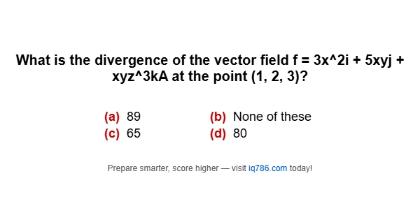 What is the divergence of the vector field f = 3x^2i + 5xyj + xyz^3kA at the point (1, 2, 3)?