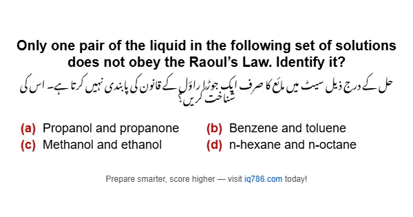 Only one pair of the liquid in the following set of solutions does not obey the Raoul’s Law. Identify it?