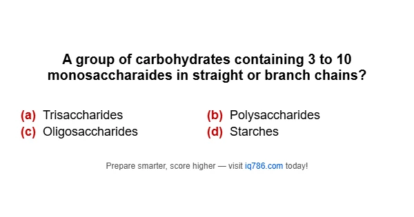 A group of carbohydrates containing 3 to 10 monosaccharaides in straight or branch chains?