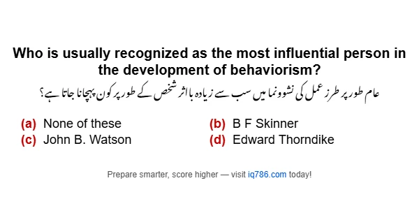 Who is usually recognized as the most influential person in the development of behaviorism?