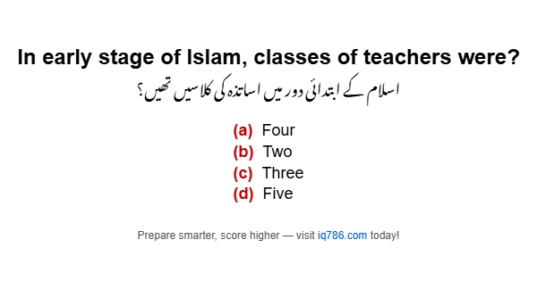 In early stage of Islam, classes of teachers were?