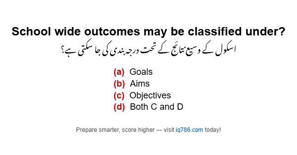 School wide outcomes may be classified under?