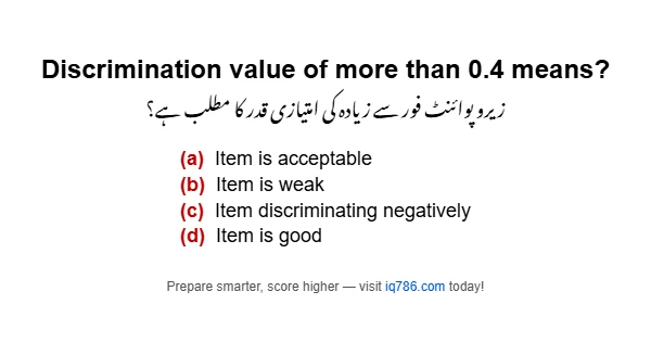 Discrimination value of more than 0.4 means?