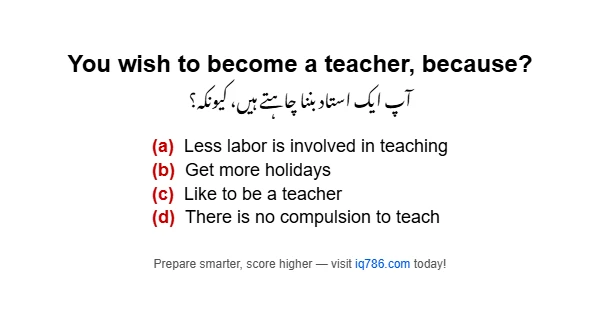 You wish to become a teacher, because?