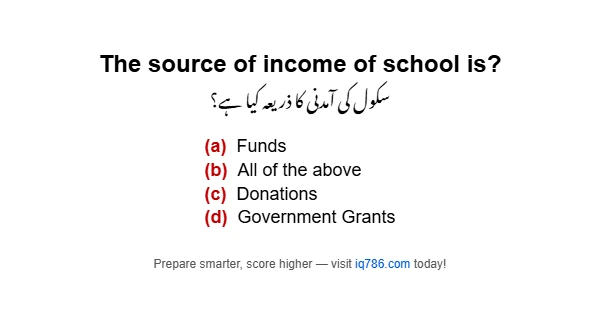 The source of income of school is?